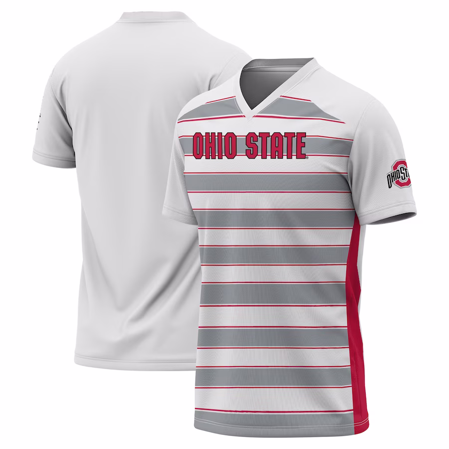 Ohio State Buckeyes GameDay Greats Youth Lightweight Soccer Fashion Jersey - White - SUjersey01