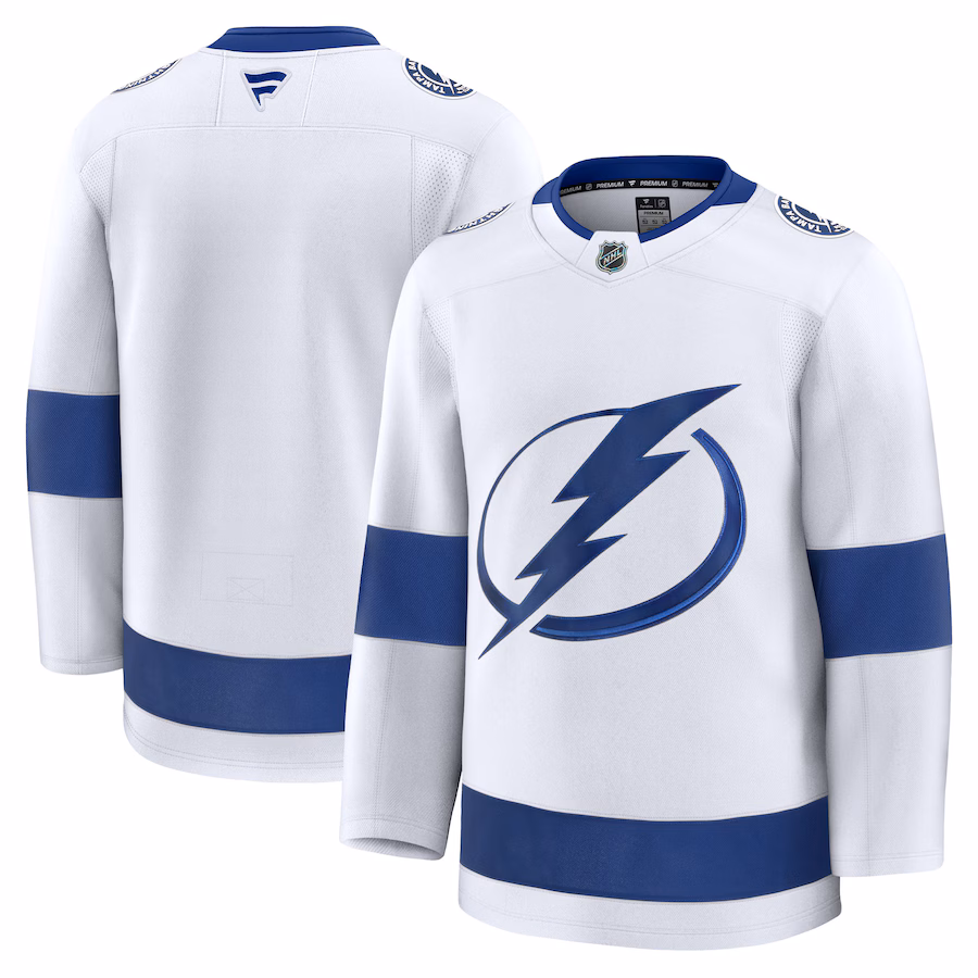 Men's Tampa Bay Lightning Fanatics White Away Premium Jersey - SUjersey01