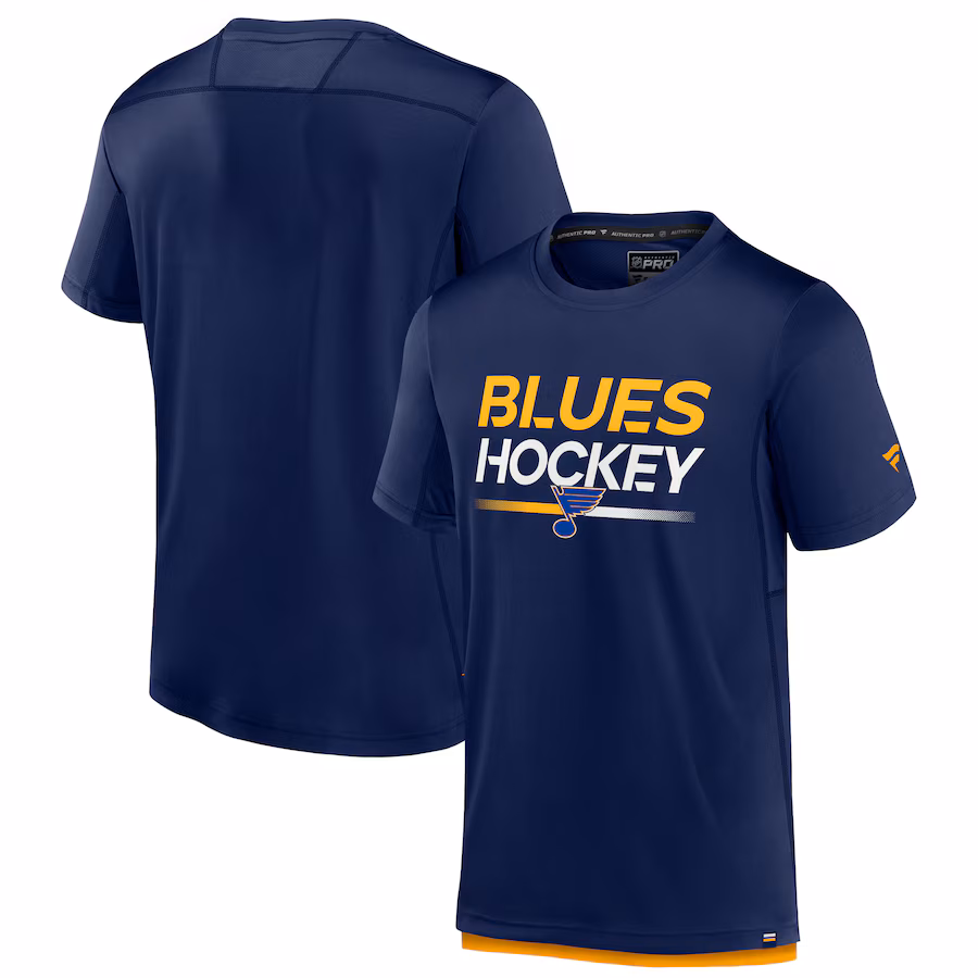 Men's St. Louis Blues Fanatics Navy Authentic Pro Tech T-Shirt - SUjersey01