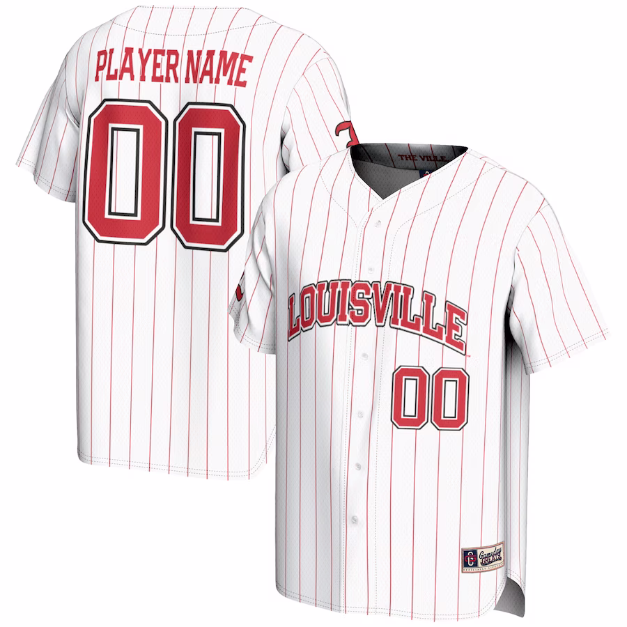 Louisville Cardinals GameDay Greats Youth NIL Pick-A-Player Lightweight Baseball Jersey - White - SUjersey01