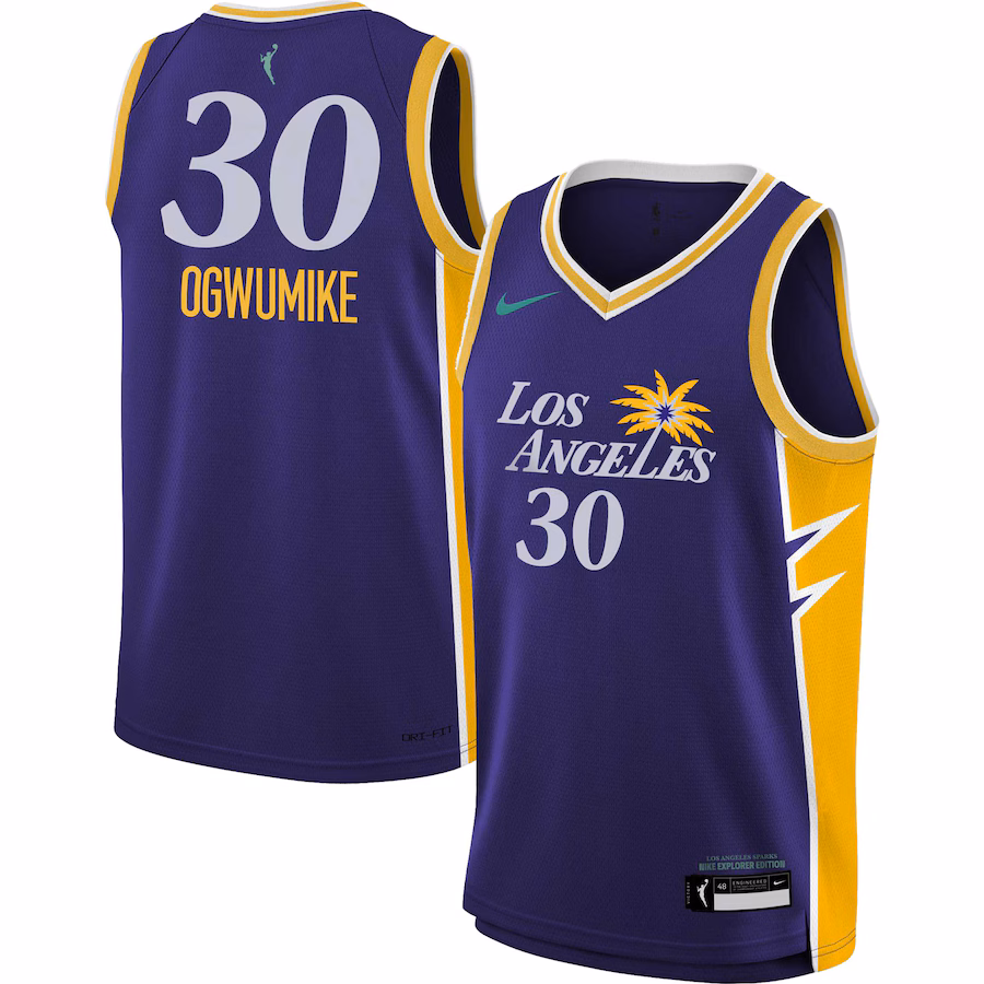 Youth Los Angeles Sparks Nneka Ogwumike Nike Purple 2021 Explorer Edition Victory Player Jersey - SUjersey01
