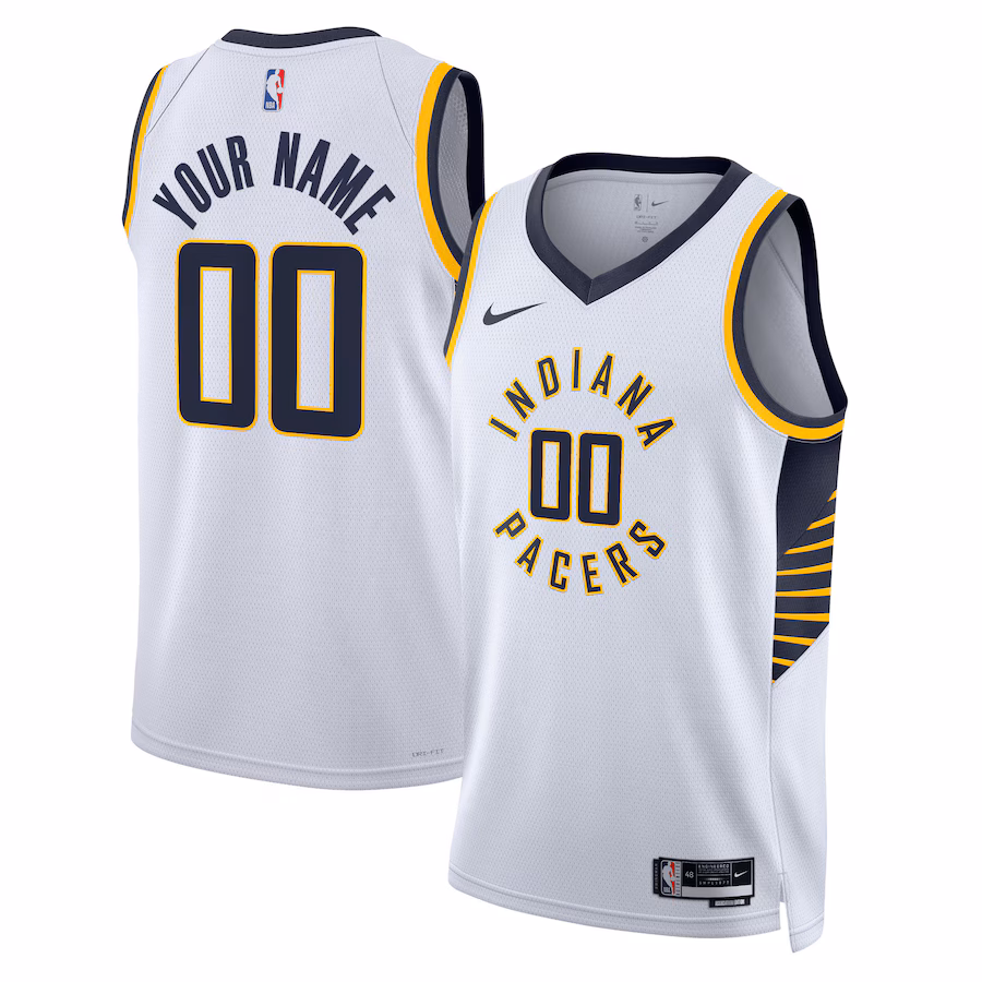 Unisex Indiana Pacers Nike White Swingman Custom Jersey - Association Edition - SUjersey01