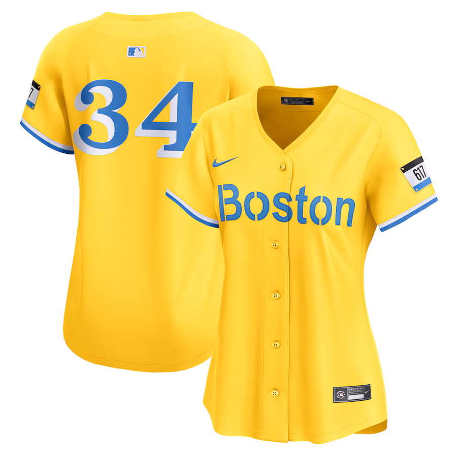 Women's Boston Red Sox David Ortiz Nike Gold City Connect Retired Player Jersey - SUjersey01