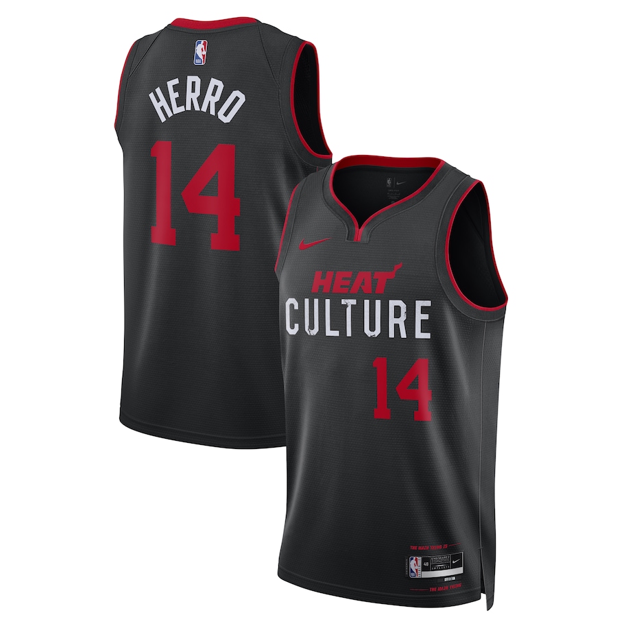 Unisex Miami Heat Tyler Herro Nike Black 2023/24 Swingman Jersey - City Edition - SUjersey01