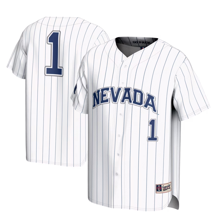 #1 Nevada Wolf Pack GameDay Greats Lightweight Baseball Fashion Jersey - White - SUjersey01