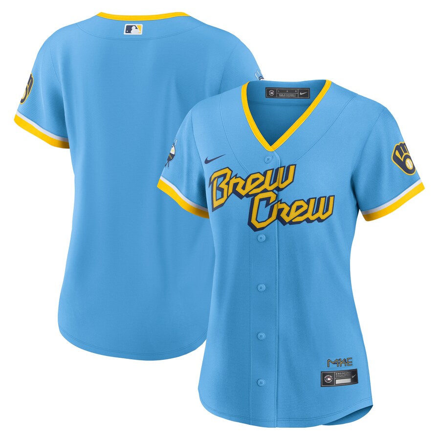 Women's Milwaukee Brewers Nike Powder Blue City Connect Replica Team Jersey - SUjersey01