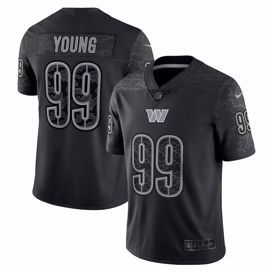 Men's Washington Commanders Chase Young Nike Black RFLCTV Limited Jersey - SUjersey01