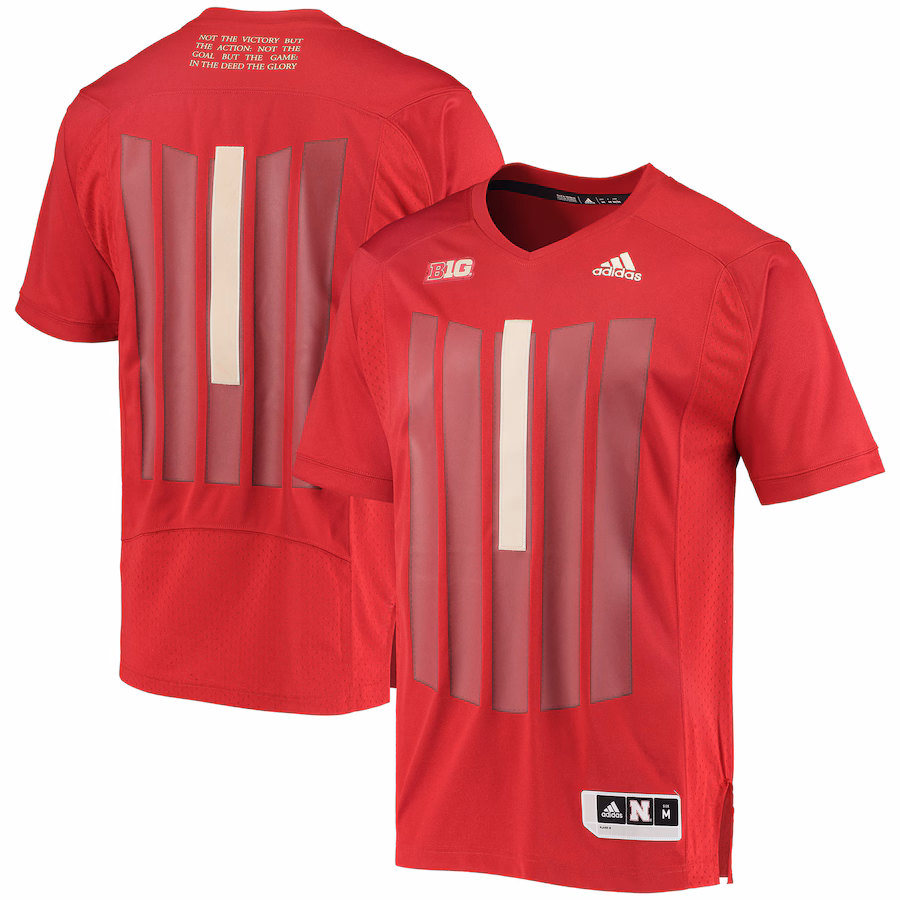 Men's adidas Scarlet Nebraska Huskers Strategy Baseball Jersey - SUjersey01