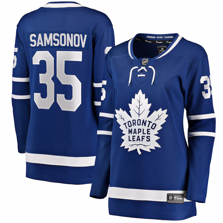 Women's Toronto Maple Leafs Ilya Samsonov Fanatics Blue Home Breakaway Player Jersey - SUjersey01