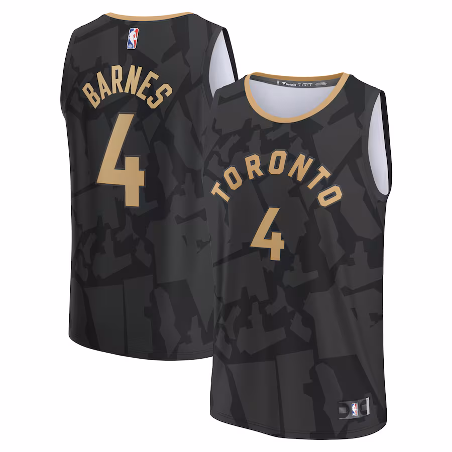 Youth Toronto Raptors Scottie Barnes Fanatics Black Fastbreak Jersey - City Edition - SUjersey01