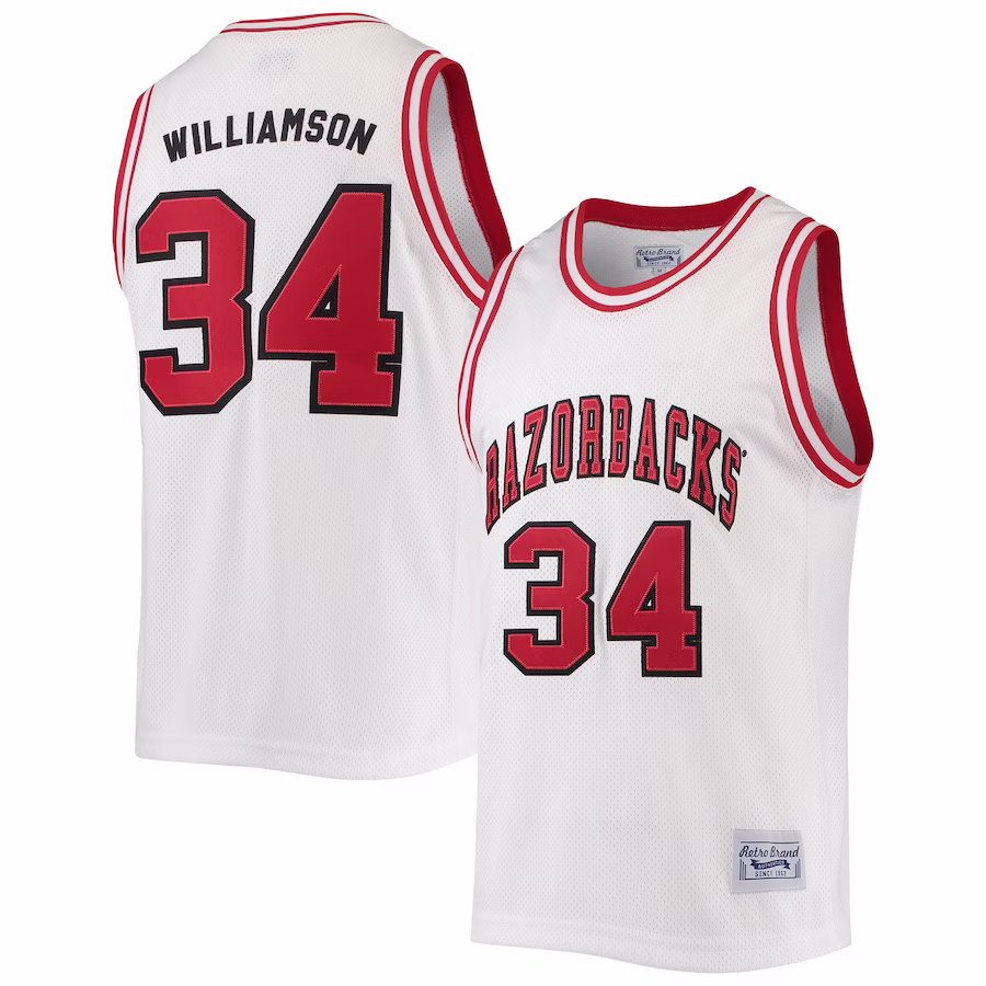 Corliss Williamson Arkansas Razorbacks Original Retro Brand Alumni Commemorative Classic Basketball Jersey - White - SUjersey01