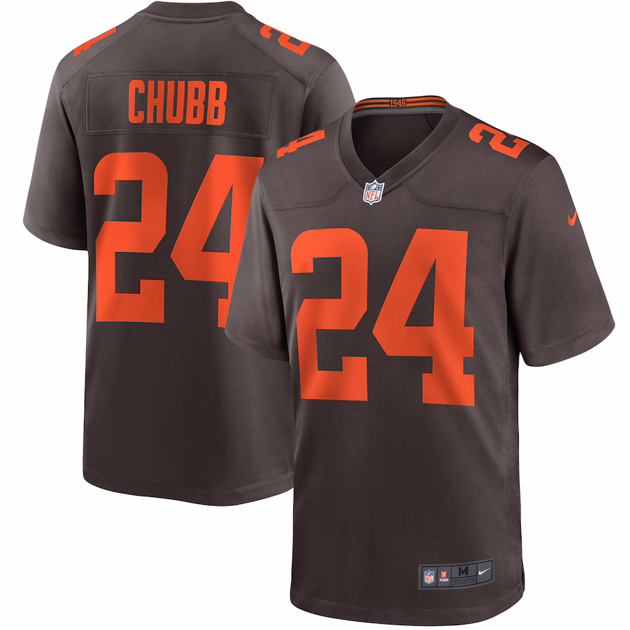 Men's Cleveland Browns Nick Chubb Nike Brown Alternate Game Jersey - SUjersey01
