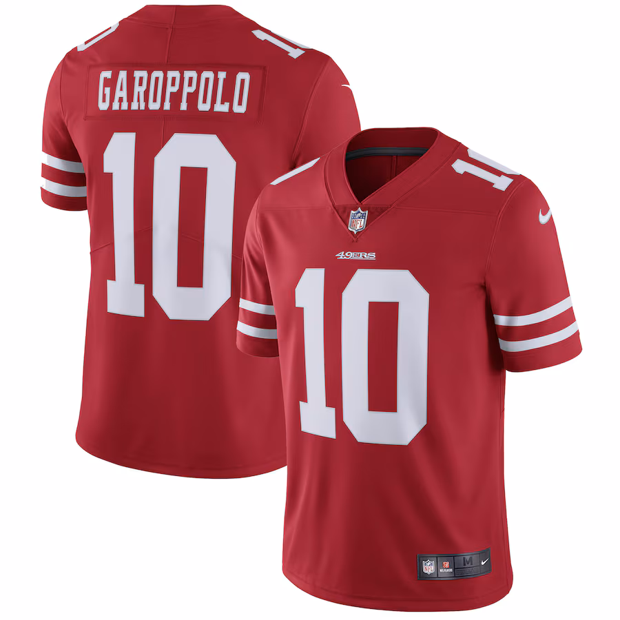 Men's San Francisco 49ers Jimmy Garoppolo Nike Scarlet Vapor Untouchable Limited Jersey - SUjersey01