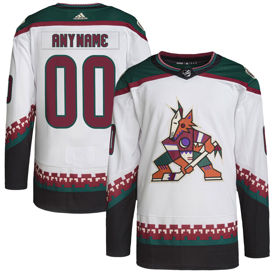 Men's Arizona Coyotes adidas White Primegreen Authentic Pro Custom Jersey - SUjersey01