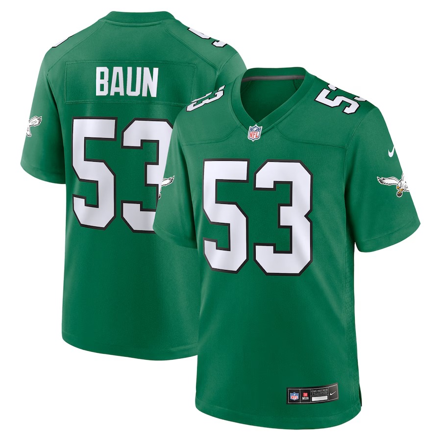 Men's Philadelphia Eagles Zack Baun Nike Kelly Green Alternate Game Jersey - SUjersey01
