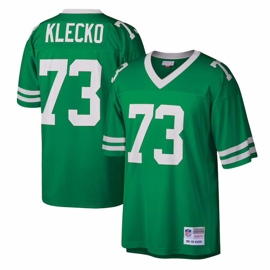 Men's New York Jets Joe Klecko Mitchell & Ness Kelly Green Legacy Replica Jersey - SUjersey01