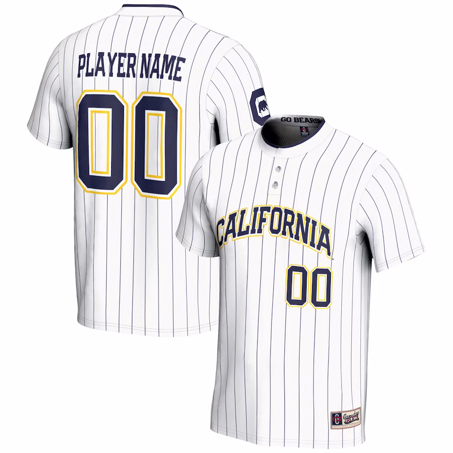 Cal Bears GameDay Greats NIL Pick-A-Player Lightweight Softball Jersey - White - SUjersey01