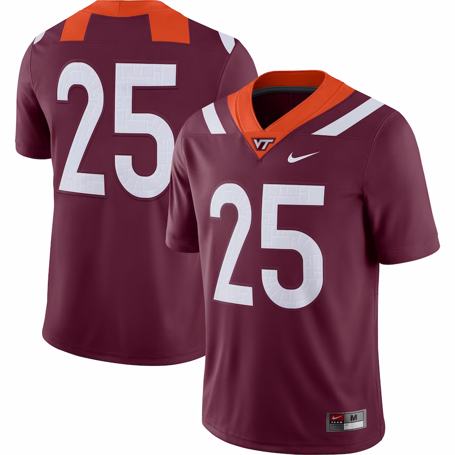 #25 Virginia Tech Hokies Nike Game Player Jersey - Maroon - SUjersey01