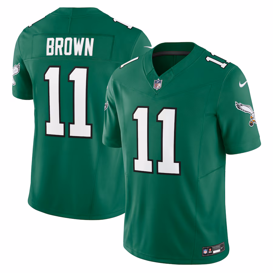Men's Philadelphia Eagles A.J. Brown Nike Kelly Green Vapor F.U.S.E. Limited Jersey - SUjersey01