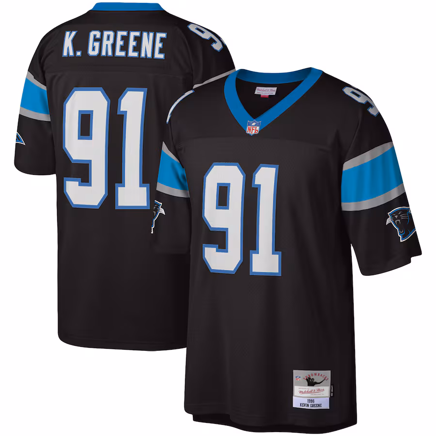 Men's Carolina Panthers Kevin Greene Mitchell & Ness Black Big & Tall 1996 Retired Player Replica Jersey - SUjersey01
