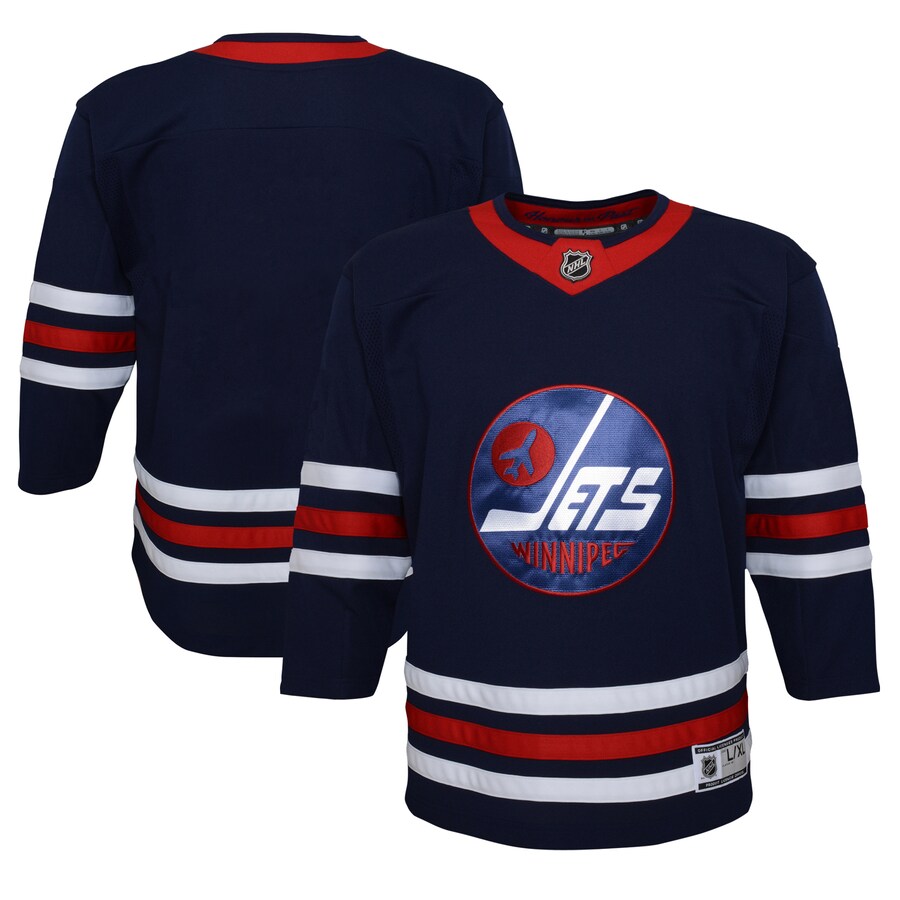 Youth Winnipeg Jets Navy 2021/22 Alternate Premier Jersey - SUjersey01