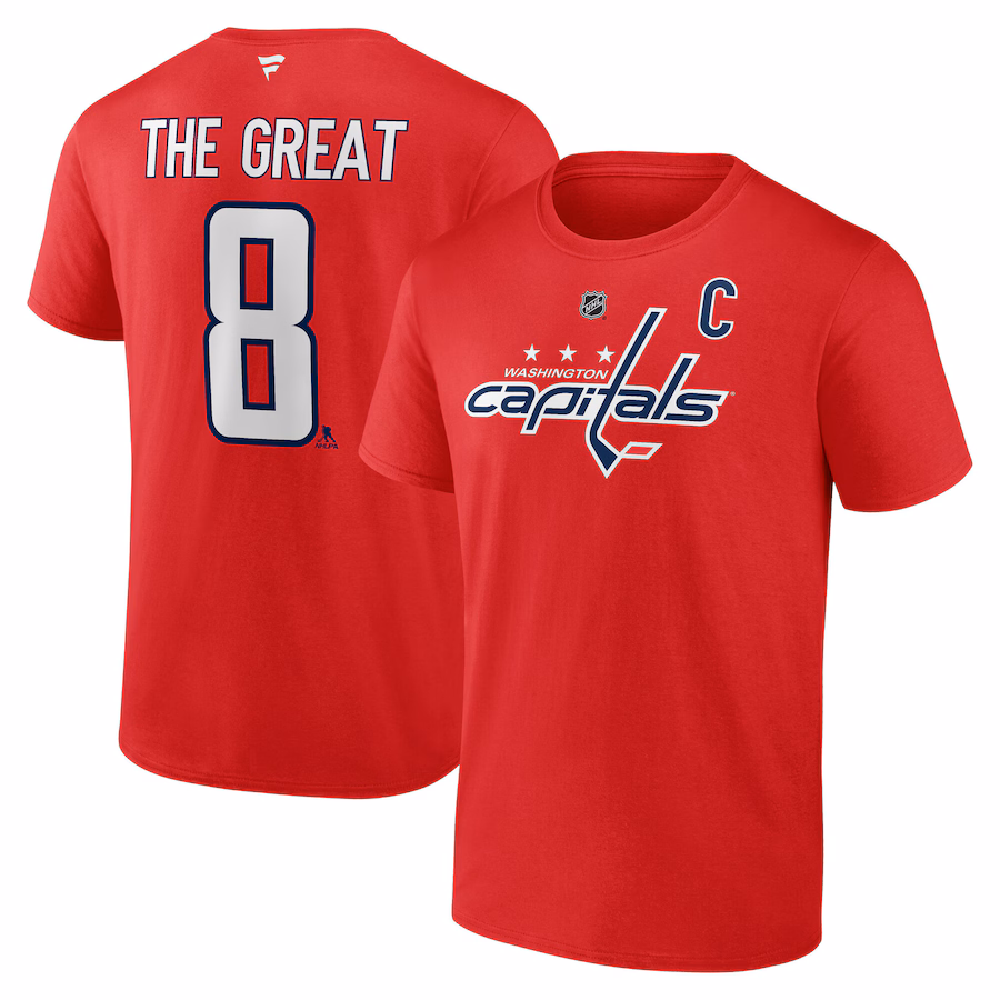 Men's Washington Capitals Alexander Ovechkin Red NHL All-Time Leading Goal Scorer Name & Number T-Shirt - SUjersey01