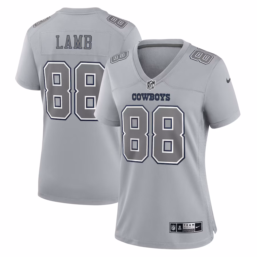 Women's Dallas Cowboys CeeDee Lamb Nike Gray Atmosphere Fashion Game Jersey - SUjersey01