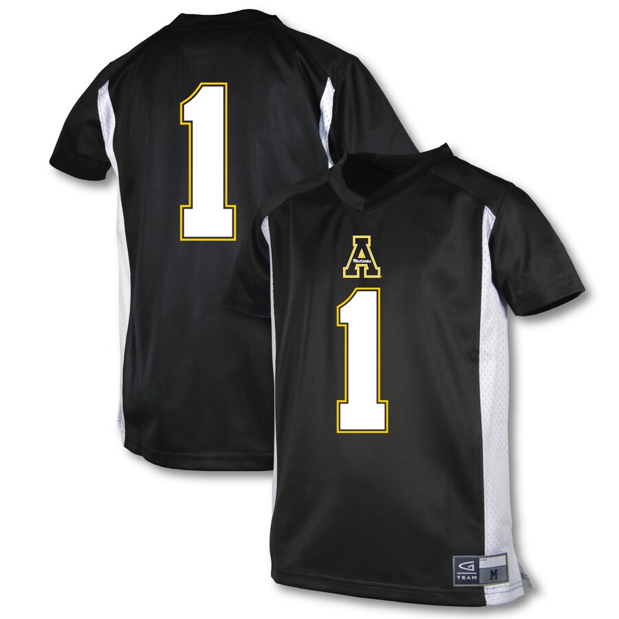 Youth Garb #1 Black Appalachian State Mountaineers Football Jersey - SUjersey01