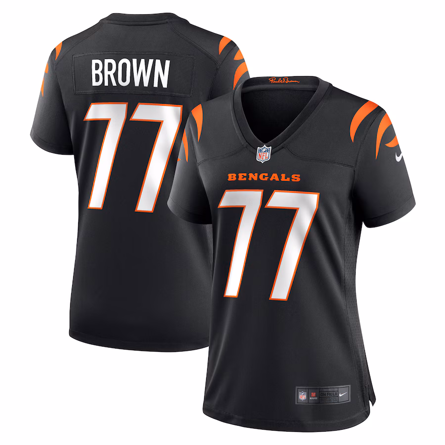 Women's Cincinnati Bengals Trent Brown Nike  Black Game Jersey - SUjersey01