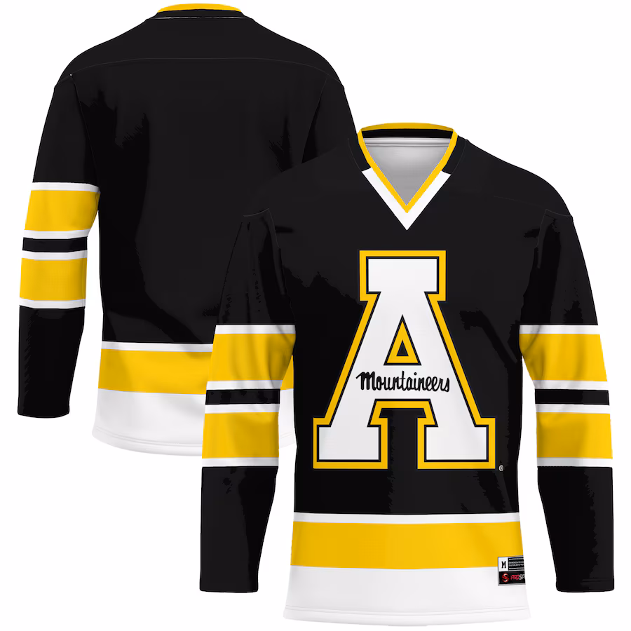 Men's GameDay Greats Black Appalachian State Mountaineers Hockey Jersey - SUjersey01