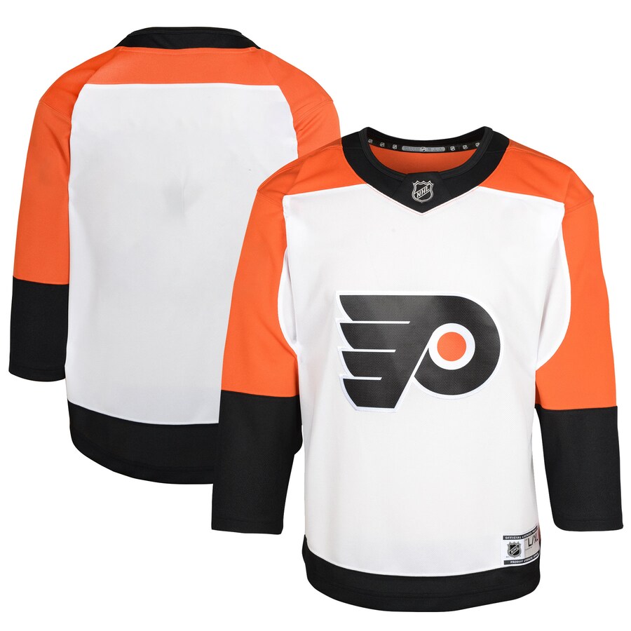 Youth Philadelphia Flyers White Away Premier Jersey - SUjersey01