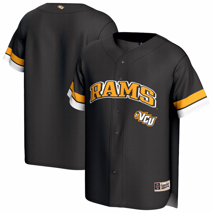 Youth GameDay Greats  Black VCU Rams Spirit Baseball Jersey - SUjersey01