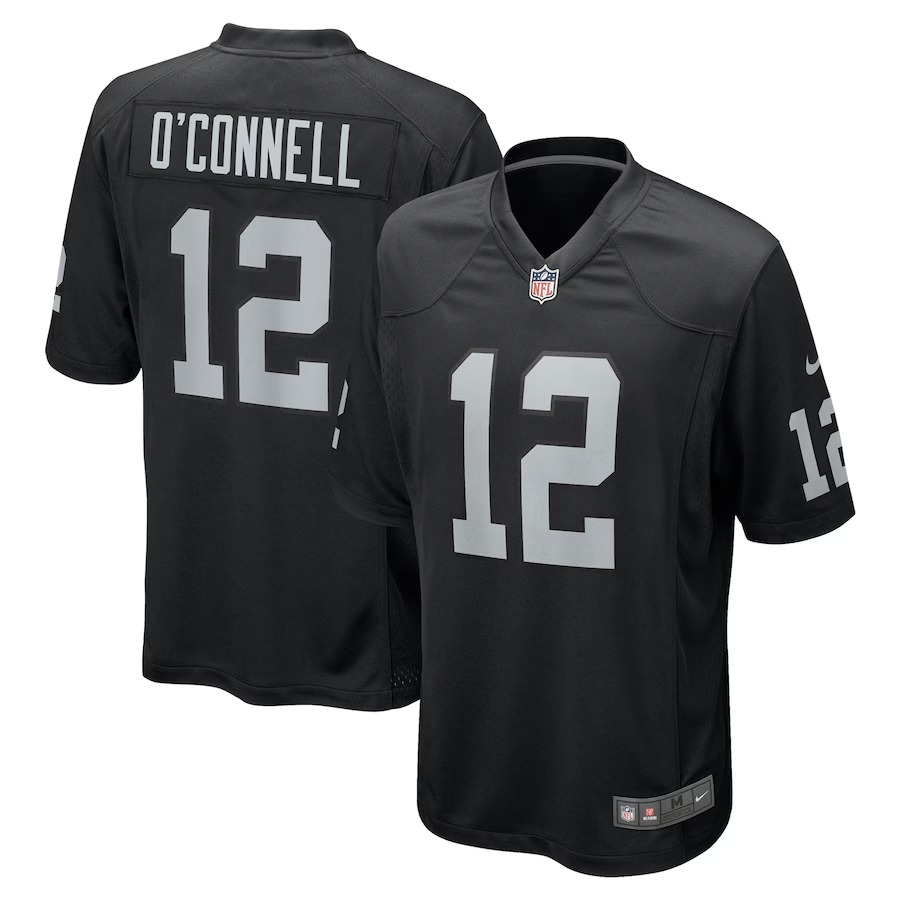 Men's Las Vegas Raiders Aidan O'Connell Nike Black Team Game Jersey - SUjersey01