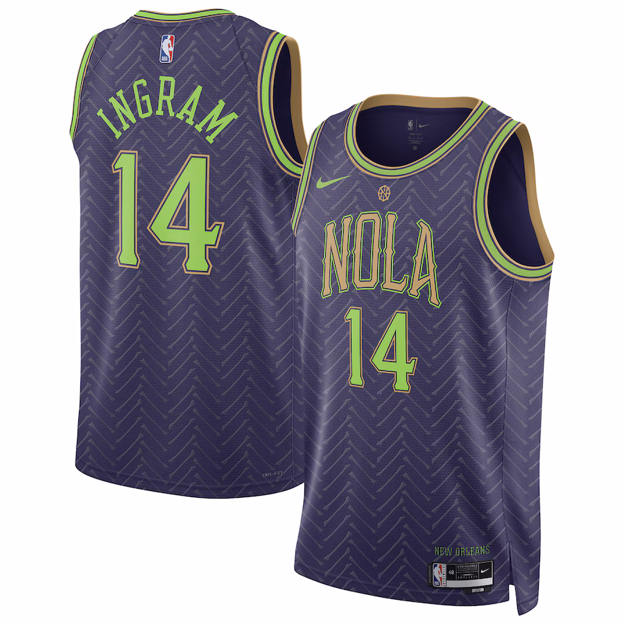 Unisex New Orleans Pelicans Brandon Ingram Nike Purple 2024/25 Swingman Player Jersey - City Edition - SUjersey01