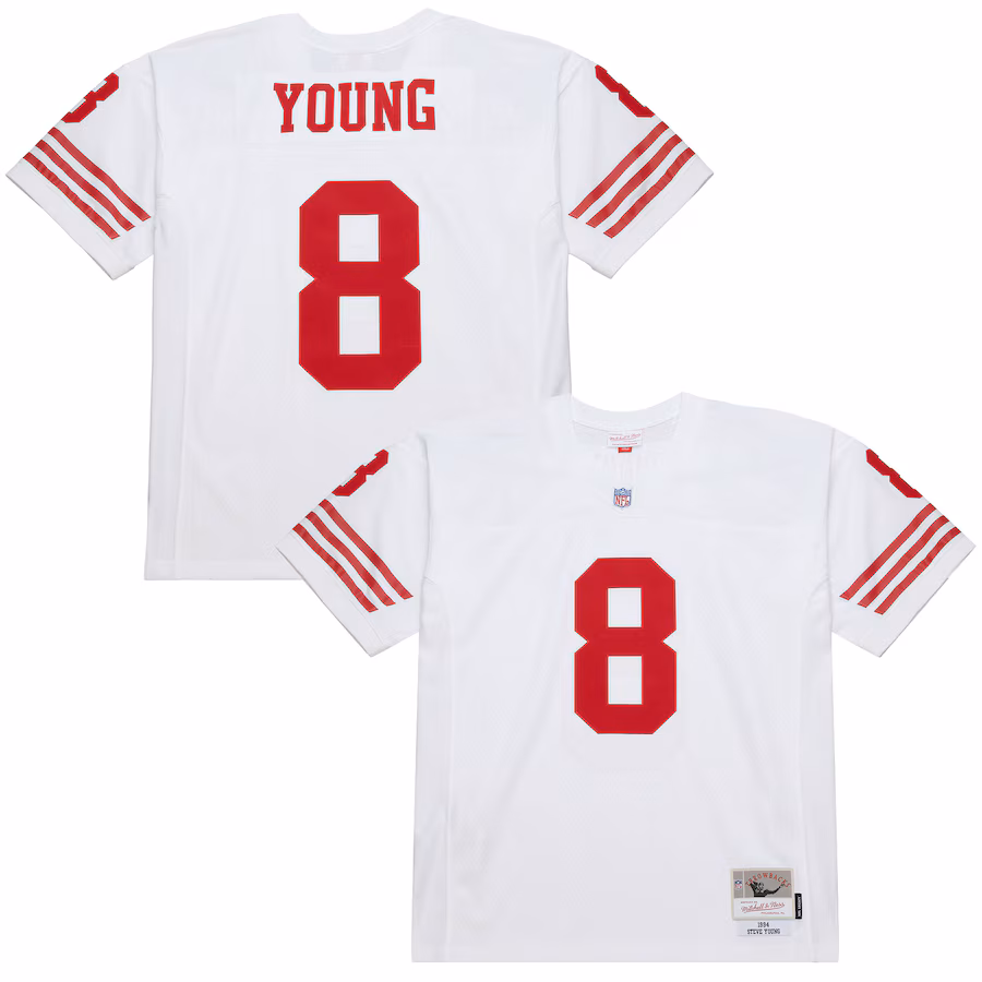 Men's San Francisco 49ers Steve Young Mitchell & Ness White 1994 Legacy Replica Jersey - SUjersey01