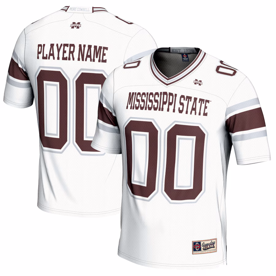 Mississippi State Bulldogs GameDay Greats NIL Pick-A-Player Football Jersey - White - SUjersey01
