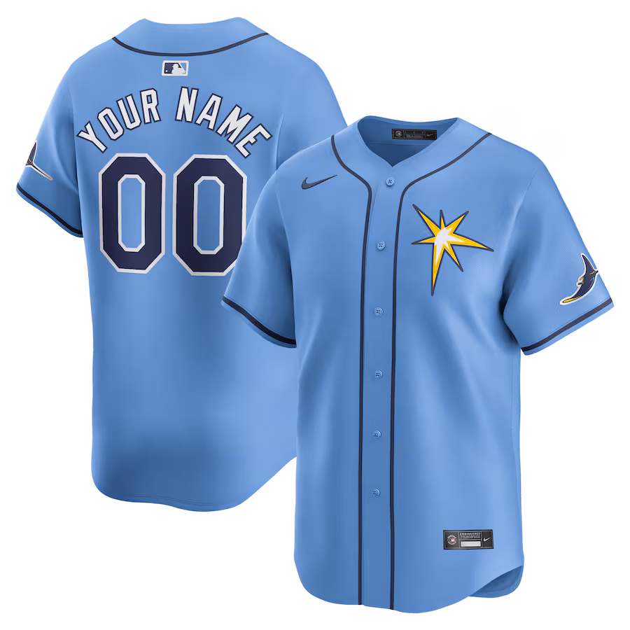 Men's Tampa Bay Rays  Nike Light Blue  Alternate Limited Custom Jersey - SUjersey01