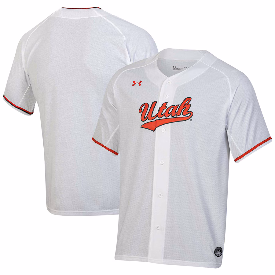 Men's Under Armour White Utah Utes Replica Baseball Jersey - SUjersey01