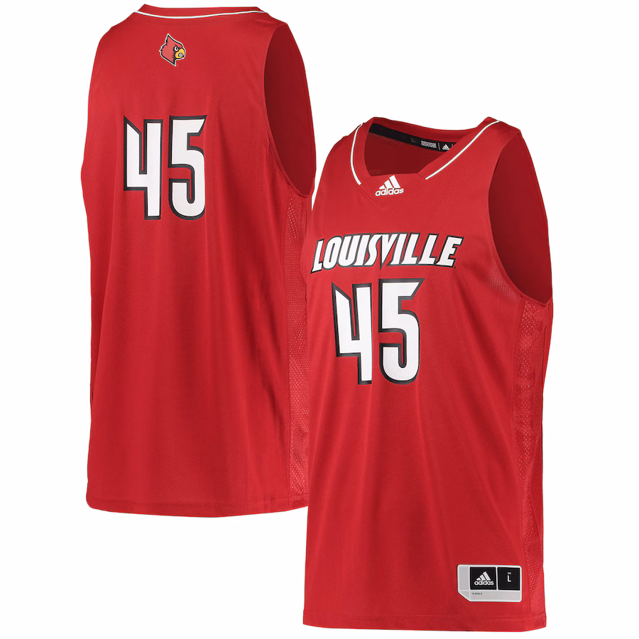 #45 Louisville Cardinals adidas Swingman Basketball Jersey - Red - SUjersey01