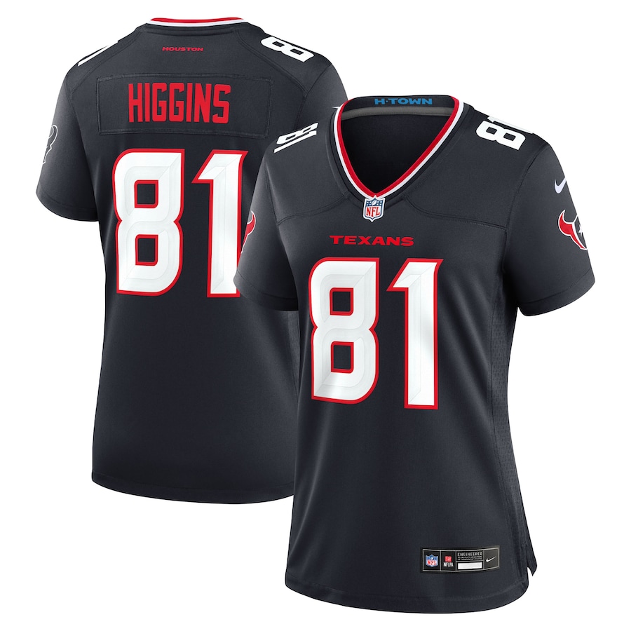 Women's Houston Texans Jayden Higgins Nike Navy Game Jersey - SUjersey01