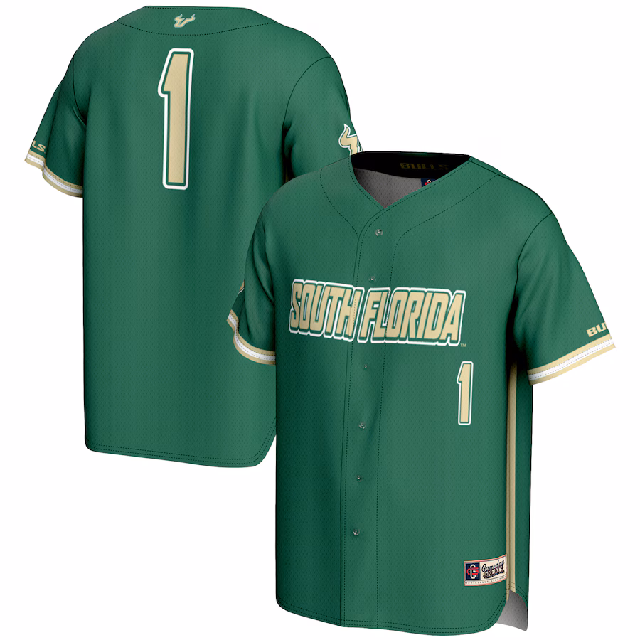Men's GameDay Greats #1 Green South Florida Bulls Lightweight Baseball Fashion Jersey - SUjersey01
