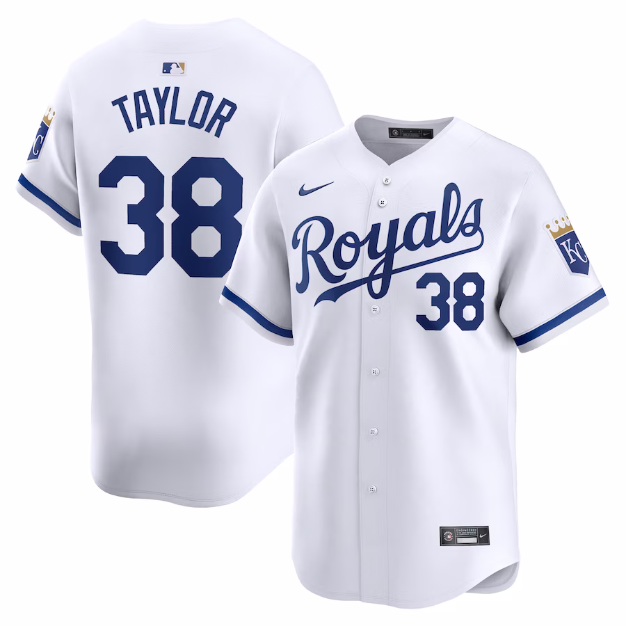 Men's Kansas City Royals Josh Taylor Nike White Home Limited Player Jersey - SUjersey01