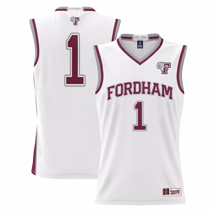 #1  Fordham Rams GameDay Greats  Lightweight Basketball Jersey - White - SUjersey01