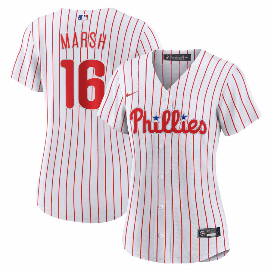 Women's Philadelphia Phillies Brandon Marsh Nike White Home Replica Jersey - SUjersey01