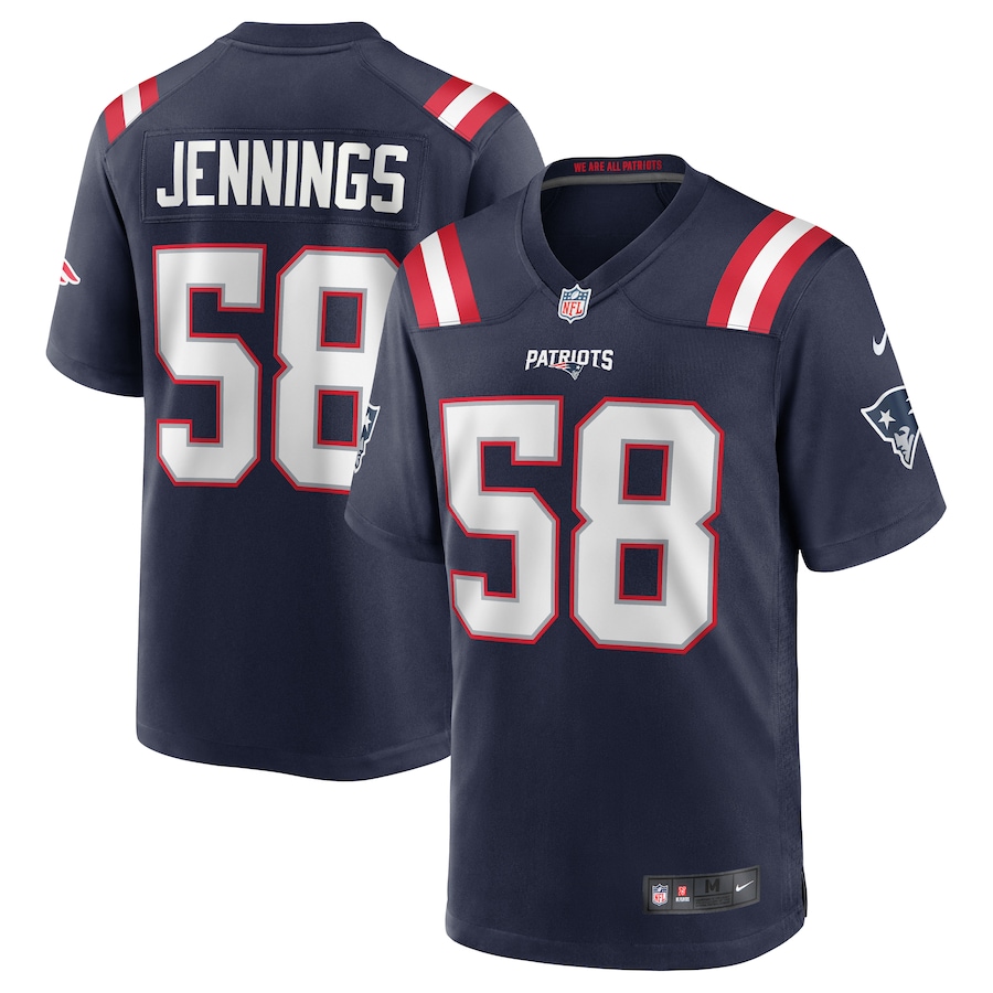 Men's New England Patriots Anfernee Jennings Nike Navy Team Game Jersey - SUjersey01