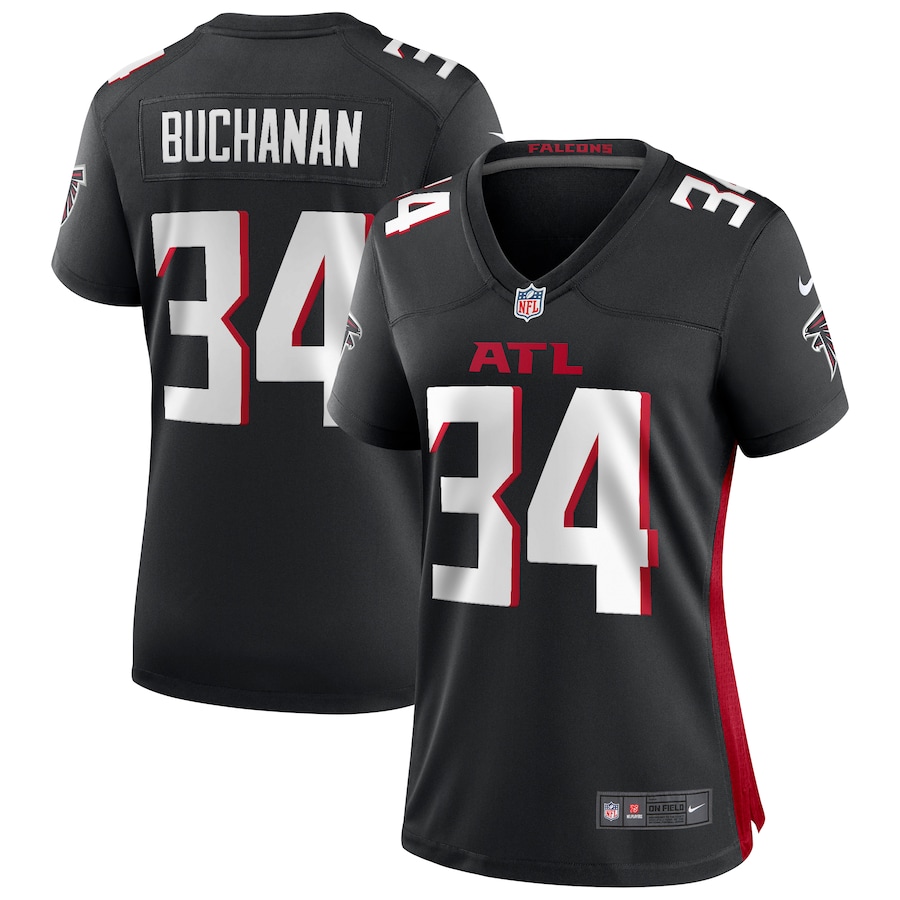 Women's Atlanta Falcons Ray Buchanan Nike Black Game Retired Player Jersey - SUjersey01