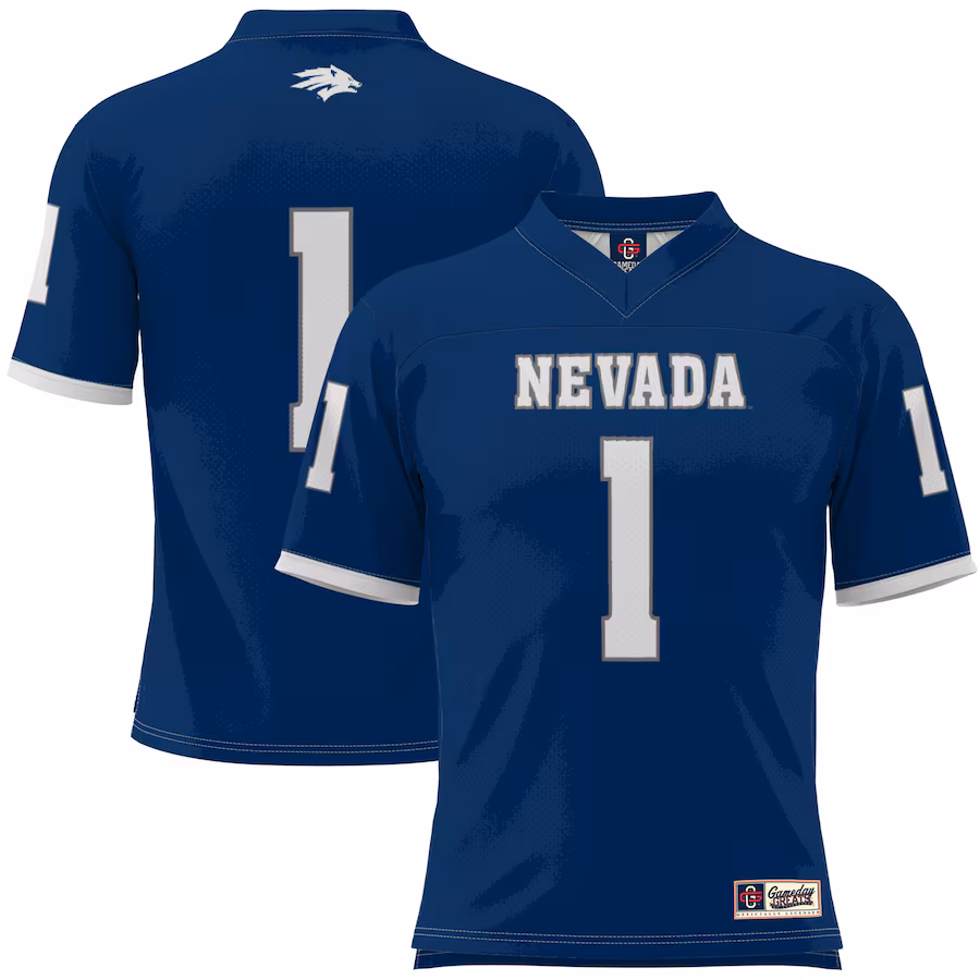 Men's GameDay Greats #1 Navy Nevada Wolf Pack Football Jersey - SUjersey01