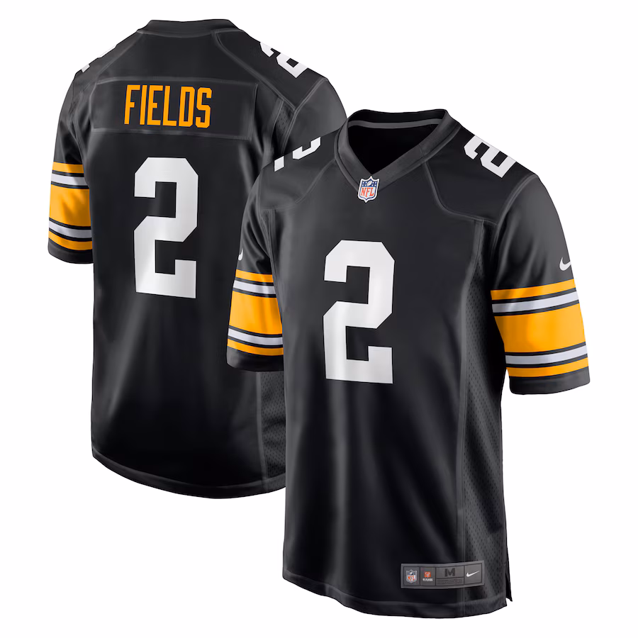 Men's Pittsburgh Steelers Justin Fields Nike Black  Alternate Game Jersey - SUjersey01