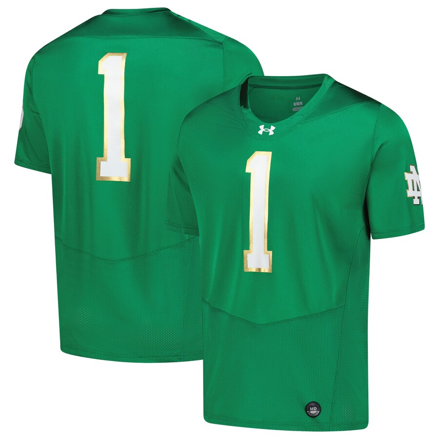 Men's Under Armour Green Notre Dame Fighting Irish Replica Football Jersey - SUjersey01