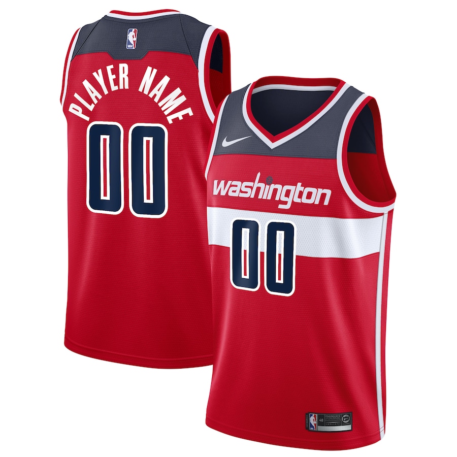 Men's Washington Wizards Nike Red 2020/21 Swingman Custom Jersey - Icon Edition - SUjersey01